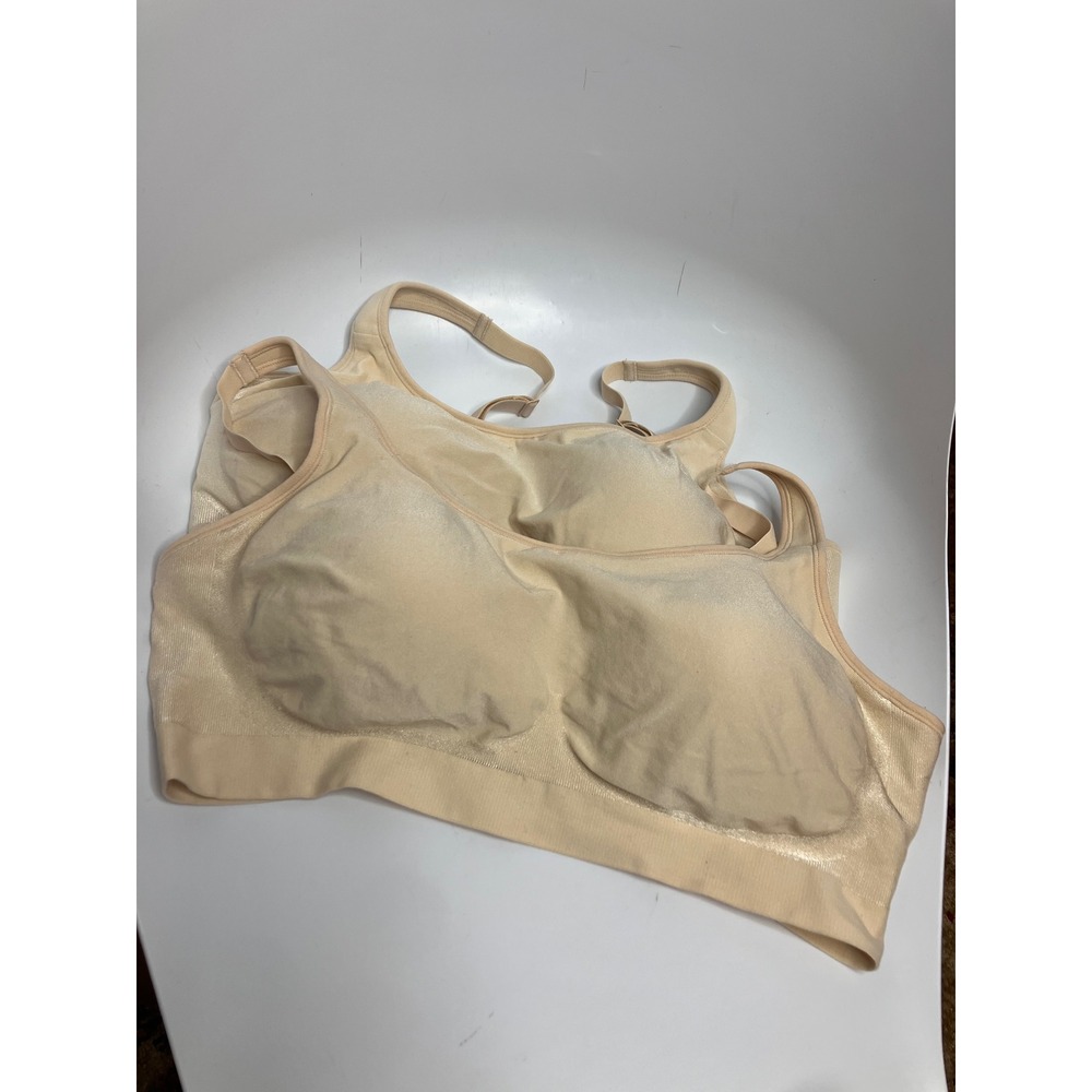 Shapermint Wireless Bra Women 2XL Beige Excellent 2 Pack Seamless Support bundle